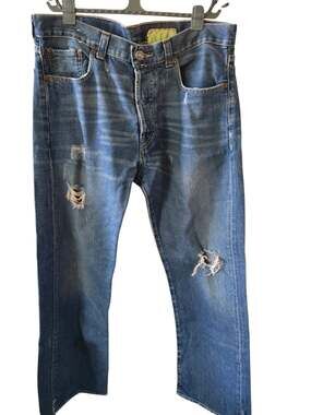 Vintage Hollister HCO Distressed Grunge Wide Leg Jeans Size 33 X 32